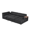 113" Convertible Sectional Sofa with Storage Ottoman & Pull-Out Sleeper - 3 of 4