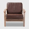 Sigrid Faux Leather Upholstered Wood Armchair: Mid-Century Design, Baxton Studio - Comfort Foam Padding - 2 of 4