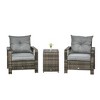 Outsunny 3 Piece Patio Furniture Set, PE Rattan Wicker Storage Table and Chairs w/ Tufted Cushions - 4 of 4