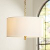 Possini Euro Design Warm Gold Pendant Chandelier 20" Wide Modern White Linen Drum Shade 4-Light Fixture for Dining Room Foyer Kitchen Island Entryway - 2 of 4