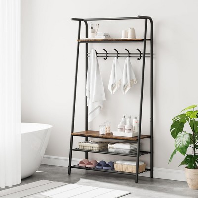 Hall Trees Entryway Bench with Storage, Multifunctional Hallway Organizer, Accent Furniture with Metal Frame