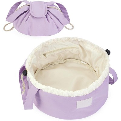 Paaaawaters Drawstring Makeup Bag Large Cosmetic Bag Make up Bags Women and Girls Toiletry Organizer for Travel Toiletries