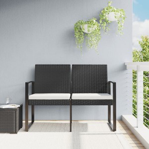 2-seater Garden Bench Black and anthracite - 1 of 4
