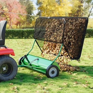 Tow Behind Lawn Sweeper, 42 Inch Wide Sweeping Path with 12 cu ft Large Capacity Hopper, Heavy Duty Adjustable Brush Height for Yard, Lawn Cleanup - 1 of 4