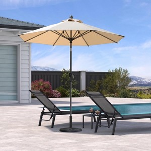 PURPLE LEAF Patio Umbrella Outdoor Table Umbrella Aluminum Frame Market Umbrella Sun Umbrella with 8 Sturdy Ribs - 1 of 4