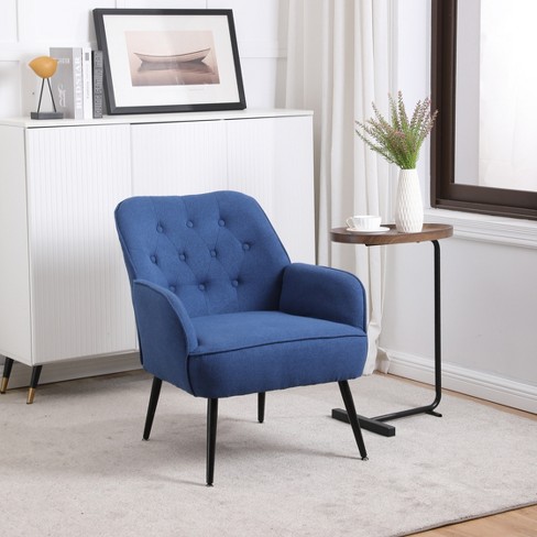 Upholstered Accent Chair With Armchair Ergonomic Incline Backrest Easy Assembly Modern Chair For Living Room Blue Target