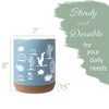 Elanze Designs 8 inch Cactus Desert Plant Pattern Large Ceramic Kitchen Utensil Holder Sky Blue and White Crock with Cork Base - 2 of 4