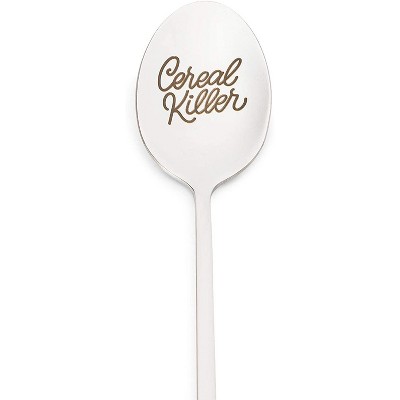 “Cereal Killer” Stainless Steel Engraved Spoon Gift, Soup Spoon, Coffee Spoon (7.8 in.)