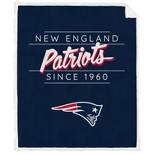 NFL New England Patriots Legacy Script Sherpa Flannel Fleece Blanket