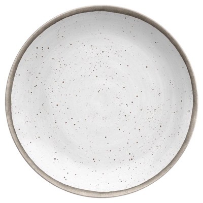 Gray and White Melamine Kiln Round Dinner Plate