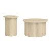 NicBex Round Coffee Table Set of 2,Side Table with Wood Grain Design,Modern Accent End Table,Center Table for Living Room,Bedroom - 2 of 4