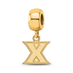 Black Bow Jewelry 14k Yellow Gold Plated Sterling Silver Xavier Musketeers NCAA Bead Charm - 1 of 4