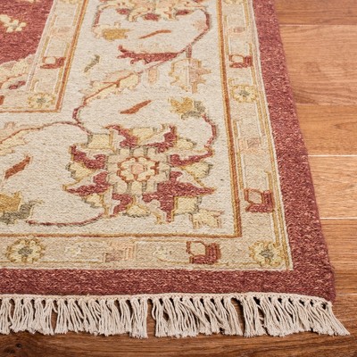 Sumak Red and Beige Wool 6' x 9' Handmade Area Rug