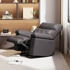Manual Recliner Chair,360 Degree Swivel Single Sofa,Pu Leather Cozy Lounge Chair,Wide Single Recliner Chair with Side Pocket for Nursery,Bedroom - 3 of 4
