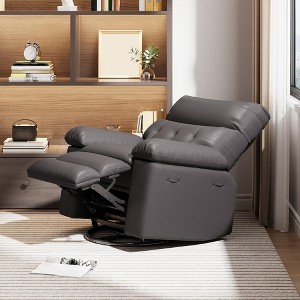COZONY Oversized Recliner Chair, Manual Leather Recliner with Lumbar Support and Side Pocket for Living Room - 1 of 4