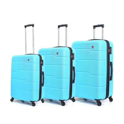 Dukap Rodez Lightweight 3pc Hardside Checked Luggage Set - Light Blue ...