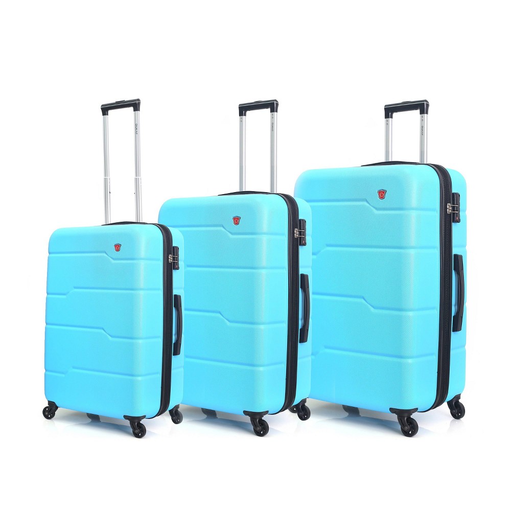 Photos - Luggage Dukap Rodez Lightweight 3pc Hardside Checked  Set - Light Blue 