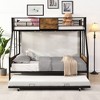 TiramisuBest Black Full XL Over Queen Metal Bunk Bed with Ladder and Slats Support - Ideal for Adults and Teens, Sturdy and Easy to Assemble - 2 of 4