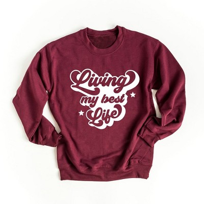 Simply Sage Market Women's Graphic Sweatshirt Retro Living My Best Life