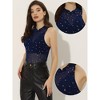 Allegra K Women's Metallic Star Mesh Mock Neck See-Through Tank Top - 2 of 4