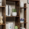 Runesay Brown Industrial Freestanding Open Bookshelf with 2 Drawers and 12 Storage Shelves - 3 of 4