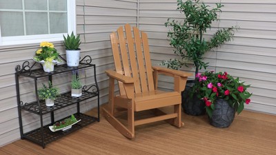 Light Brown Fir Wood Adirondack Rocking Chair with Cedar Finish