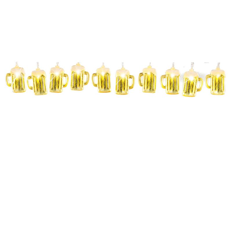Collections Etc Battery-Operated Foam-Topped Beer Mug String Lights - 10 Ft NO SIZE, 1 of 5