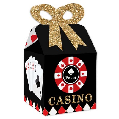 Big Dot of Happiness Las Vegas - Square Favor Gift Boxes - Casino Party Bow Boxes - Set of 12