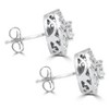 Pompeii3 .94 cttw Diamond Double Halo Vintage Studs 14k White Gold - 2 of 3