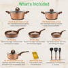 NutriChef 12 Piece Kitchenware Pots & Pans Set - Heat resistant Lacquer (Brown) - 2 of 4