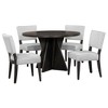 GlasFlength Dining Sets, Stylish and Functional for Family Meals, Designs for Kitchen, Dining Room, Ideal for Gatherings, Black,47”*29.5”*30.7" - 2 of 4