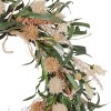 Spring Globe Thistle Medley 24in  Wreath, w/ Artificial Millet, Powder Puff, & Wild Grasses - 3 of 4