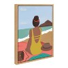 18" x 24" Sylvie Beach Solo Framed Canvas by Queenbe Monyei Natural - Kate & Laurel All Things Decor: Modern Vertical Wall Art - 2 of 4