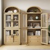 Garvee Arched Bookshelf with Doors and Drawers Farmhouse Bookcase Display Storage Shelves 71.4in Tall Wooden Display Cabinet Rounded Bookcases - 3 of 4