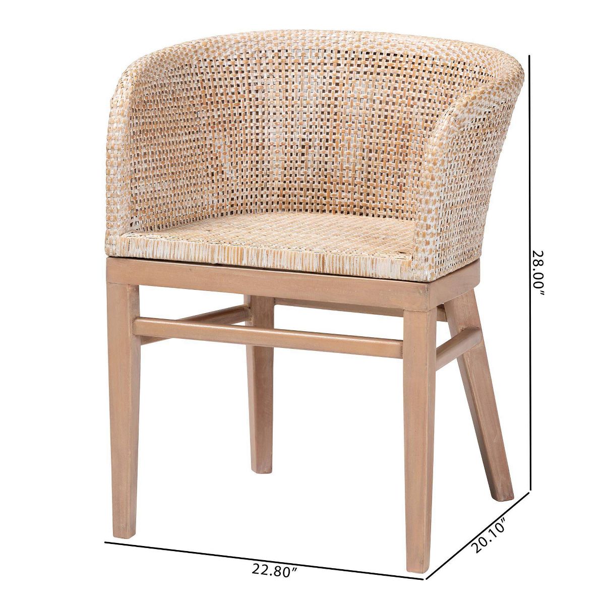 bali & pari Papua Rattan Dining Chair: Mahogany Frame, Bohemian Design, Rounded Backrest - thumbnail 10