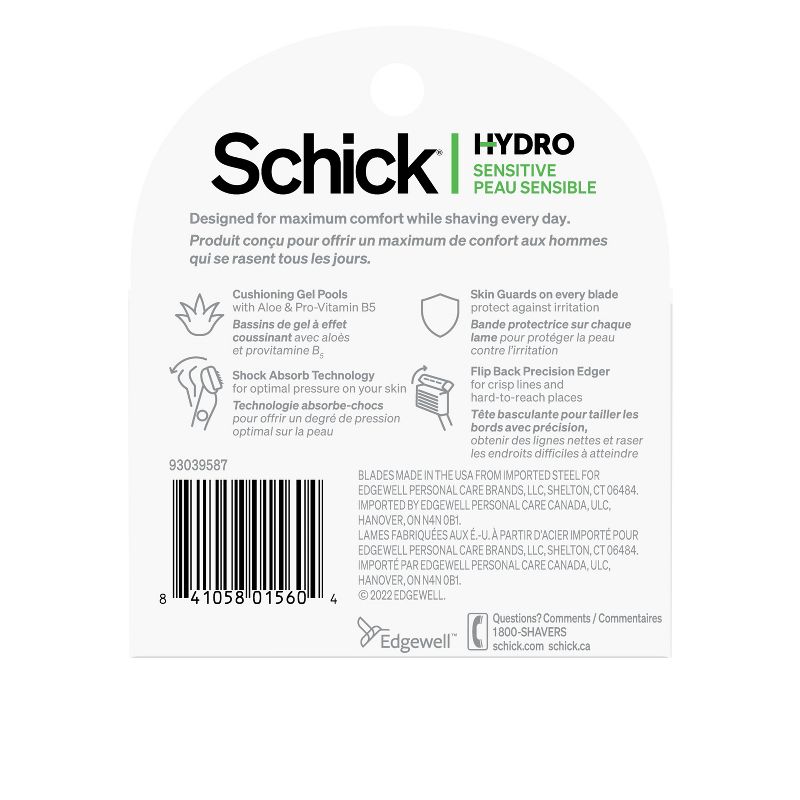 Schick Hydro 5 Skin Comfort Sensitive Men&#39;s Razor Blade Refills - 4ct, 3 of 15