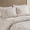 Gulches Series Taupe Beige Classic Comfort Tufted Medallion 100% Cotton King 3 Piece Duvet Mini Set Blanket - 4 of 4