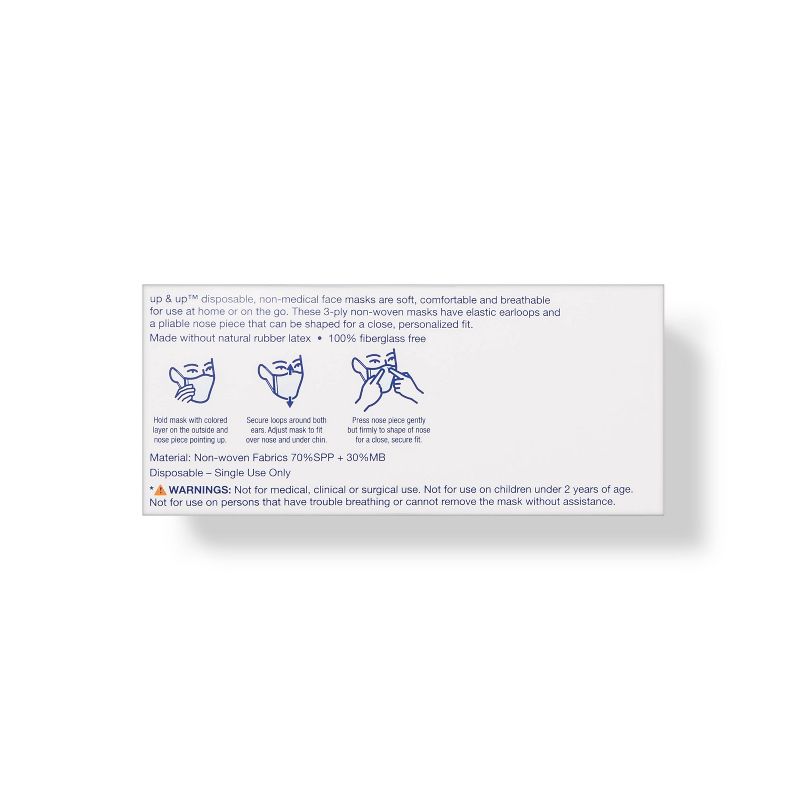 Face Mask Non Medical - 50ct - up &#38; up&#8482;, 3 of 5