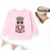 Pink and Teal Nutcracker Patchwork Print - Toddler Graphic Sweatshirt and Youth Graphic Sweatshirt - 2 of 3
