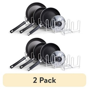 LunaLulinlk (2 pack) Expandable Pan & Lid Organizer, White - 1 of 4