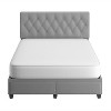 Eco Dream Full Henley Linen Tufted Upholstered Platform Bed with Storage Drawers Gray: Euro Glides, No Box Spring Required - 4 of 4
