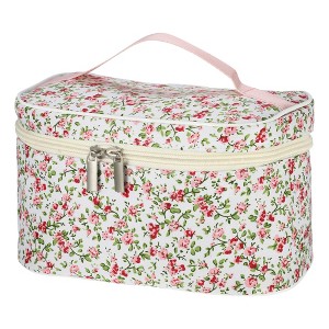 Unique Bargains Women's Floral Quilted Makeup Bag 1 Pc - 1 of 4