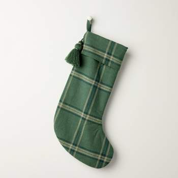 Polished Plaid Christmas Stocking Green - Hearth & Hand™ with Magnolia