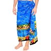 LA LEELA Men's Swimwear Cover Up Samoan Beachwear Summer Long Wrap Hawaiian Vacation Lava Lava For Men Sarongs Cover-Up One Size Blue, Floral - 2 of 4
