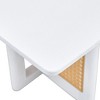 GlasFlength Rectangle Modern Coffee Tables, Center Table with Sleek Minimalist Design for Living Room Decor, White,47.2”*23.6”*15.7" - 2 of 4