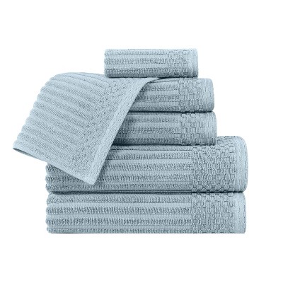 Modern Ribbed Cotton  Assorted Towel Set by Blue Nile Mills