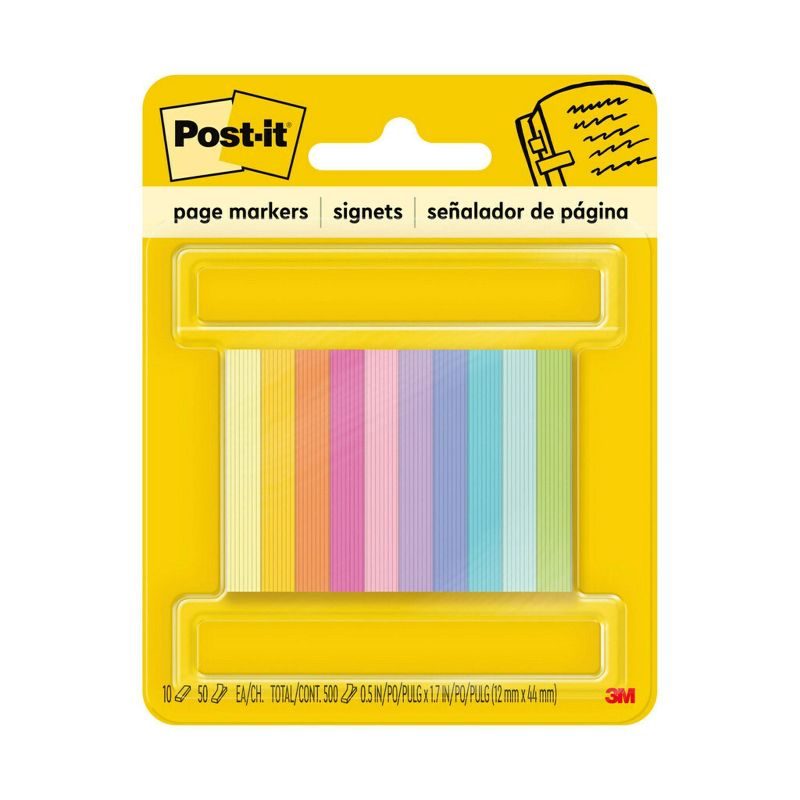 Post-it 10pk 1/2&#34;x2&#34; Page Markers Assorted Bright Colors, 1 of 15