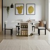 63" 5-Piece Dining Table Set with Storage Cabinets, Charred Stone Top & Gold Base, Includes 4 Velvet Upholstered Chairs for Kitchen or Apartment - 2 of 4