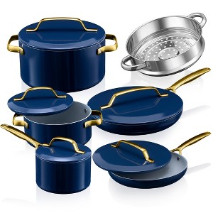Gotham Steel Modern Collection 11 Piece Ceramic Nonstick Cookware Set - 1 of 4
