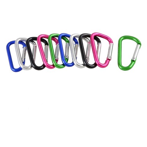 10Pcs Aluminum Snap Hook Carabiner D-Ring Key Chain Clip Keychain Hiking  Camping 